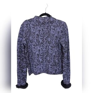 Casual Corner vintage Y2K merino angora sweater fur sleeves sz M